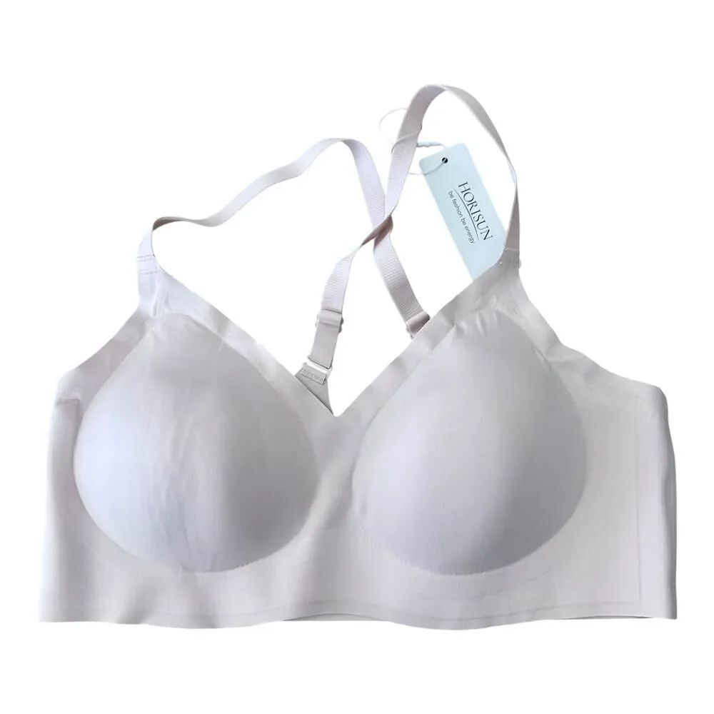 Horisun Bra Wireless Seamless Pullover Criss Cross Back Pink M NWT